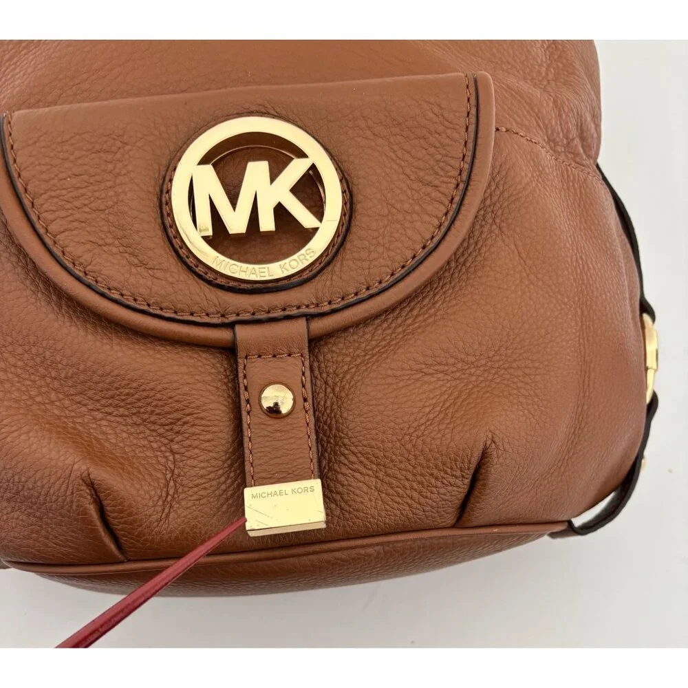 Michael Kors Pebbled Leather Bag Fulton Hobo Slouchy Boho Luxe Quiet Luxury - Picture 6 of 16